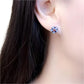 Flower With Stones Stud Earrings