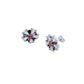 Flower With Stones Stud Earrings