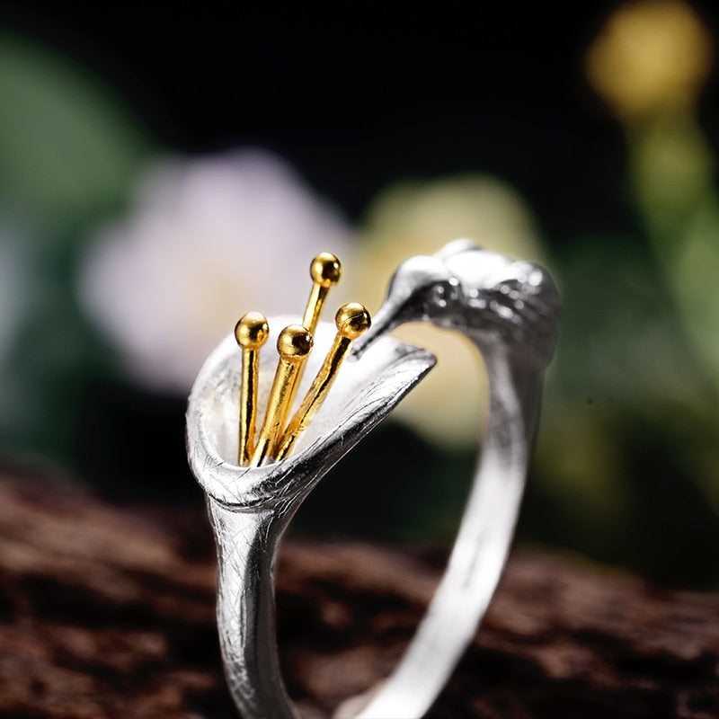 Humming Bird & Calla Lily Ring