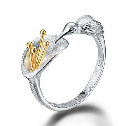 Humming Bird & Calla Lily Ring