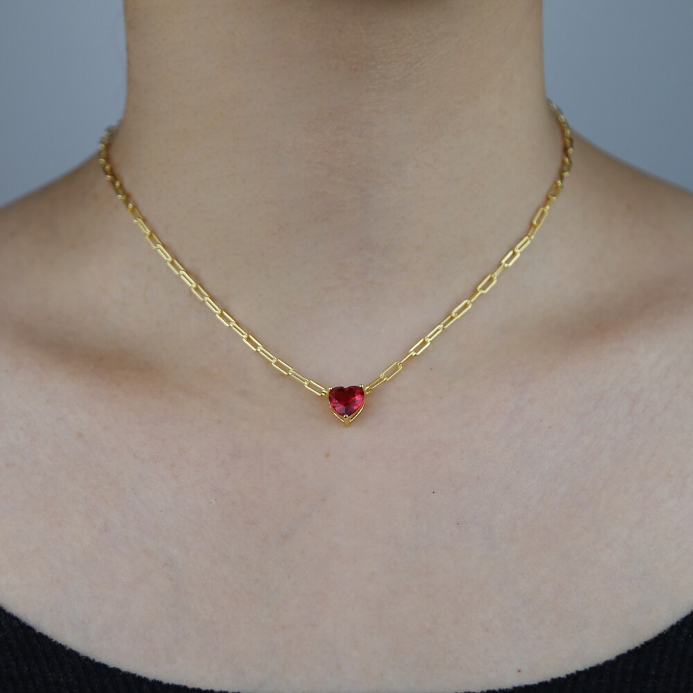 Heart Shaped Cubic Zirconia Chocker Necklace