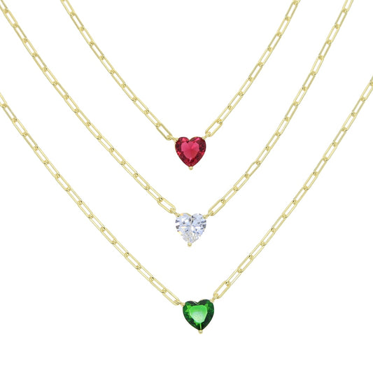 Heart Shaped Cubic Zirconia Chocker Necklace