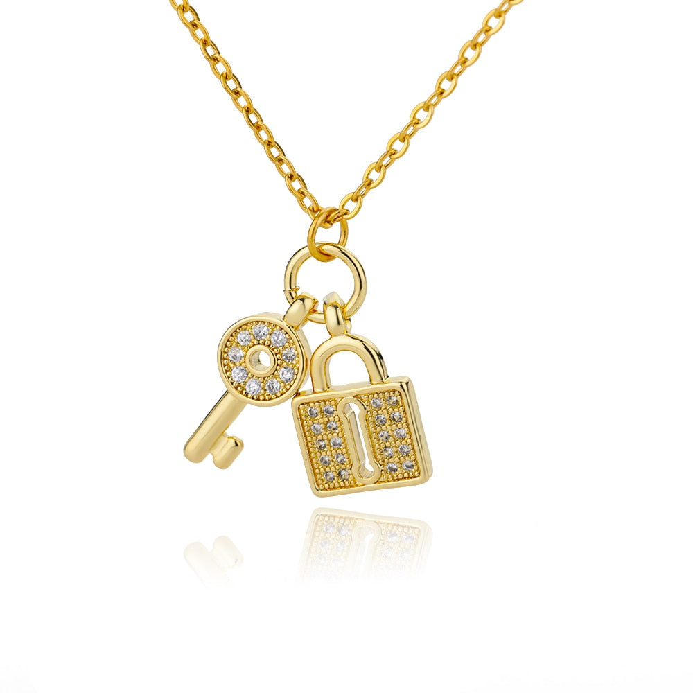 Claire's Lock Pendant Chain Necklace