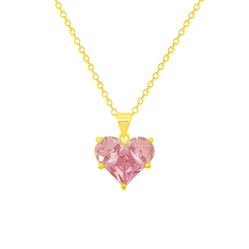 Pink Love Crystal Pendant Necklace