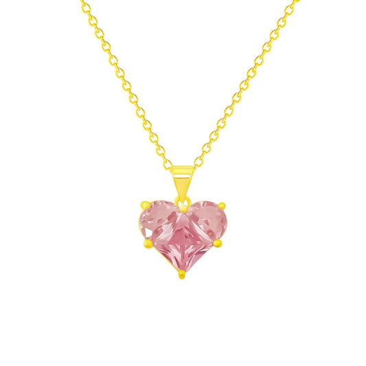 Pink Love Crystal Pendant Necklace