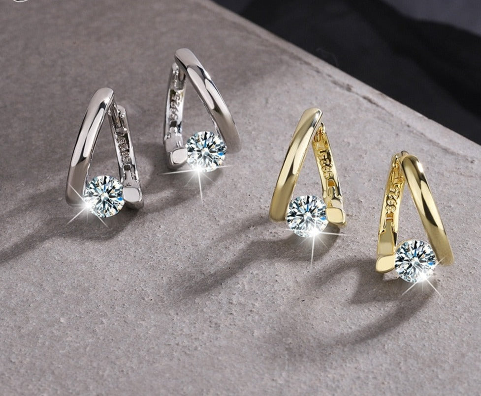 Stud Earrings with Cubic Zircon